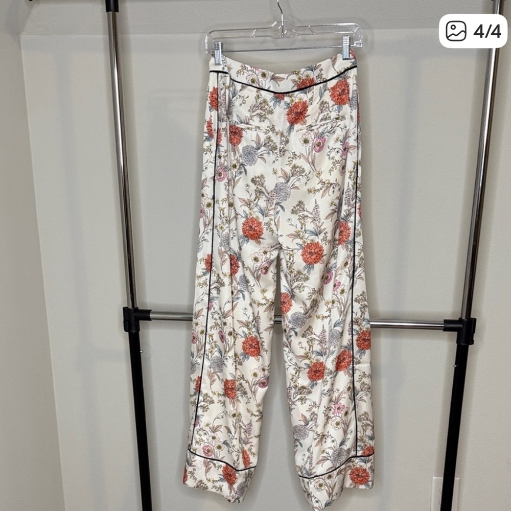 Ann Taylor Cream and Red Floral Pants - Picture 2 of 2